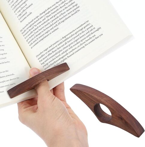 Book Page Holder, 2PCS Wooden Page Holder One Handed Books Buddy Thumb Reading Bookmark Book Accessories for Reading Lovers in Saudi Arabia