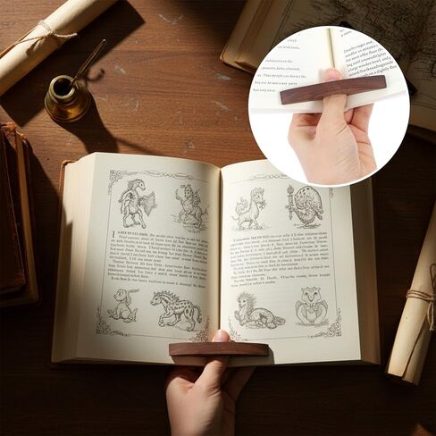 Book Page Holder, 2PCS Wooden Page Holder One Handed Books Buddy Thumb Reading Bookmark Book Accessories for Reading Lovers in Saudi Arabia