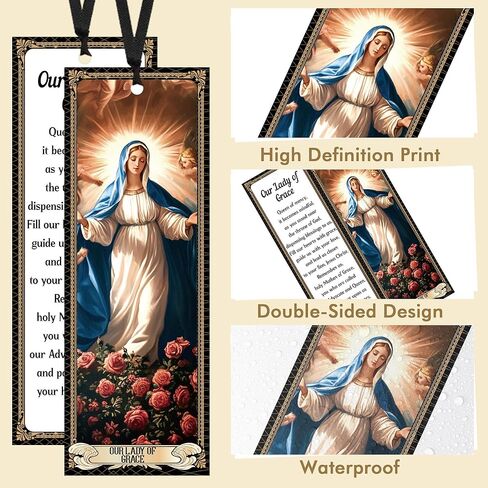 20PCS Catholic Saints Bookmarks with Prayers, Religious Book Markers Featuring Virgin Mary St. Jude St. Christopher, Matte Laminated Bible Accessories Catholic Gifts for Men Women in Kuwait