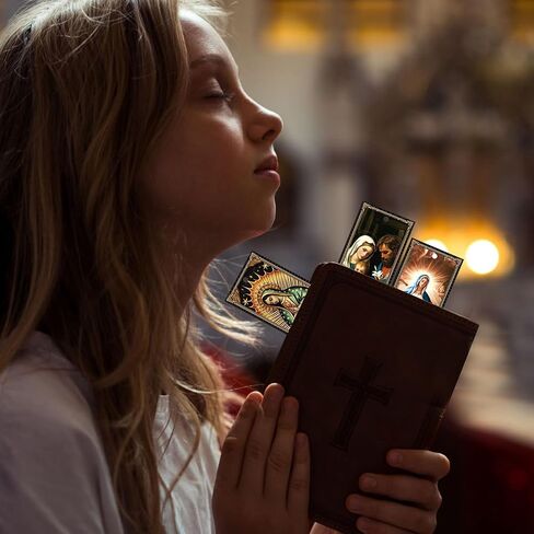 20PCS Catholic Saints Bookmarks with Prayers, Religious Book Markers Featuring Virgin Mary St. Jude St. Christopher, Matte Laminated Bible Accessories Catholic Gifts for Men Women in Kuwait