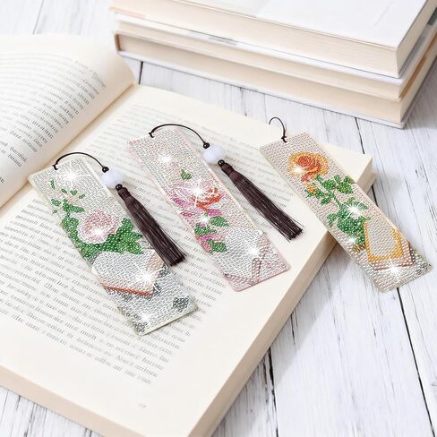 Yookat Diamond Art Painting Bookmarks 8PCS DIY Book Lover Diamond Painting Kits with Pendants for Making Beginners Adults Arts Craft Supplies in Kuwait