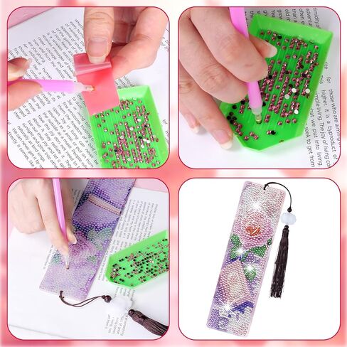 Yookat Diamond Art Painting Bookmarks 8PCS DIY Book Lover Diamond Painting Kits with Pendants for Making Beginners Adults Arts Craft Supplies in Kuwait