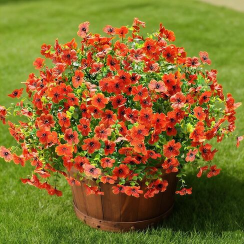 Artificial Fake Flowers Outdoor Plants UV Resistant & Realistic, 12 Bundles Faux Daisy Flowers for Porch, Patio, Planter, Window Box - All-Season Summer Spring Home Garden Decor in Saudi Arabia