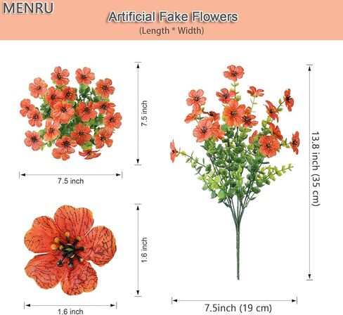Artificial Fake Flowers Outdoor Plants UV Resistant & Realistic, 12 Bundles Faux Daisy Flowers for Porch, Patio, Planter, Window Box - All-Season Summer Spring Home Garden Decor in Saudi Arabia