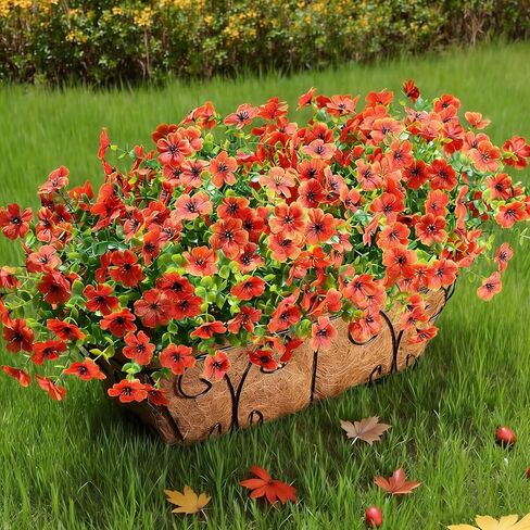 Artificial Fake Flowers Outdoor Plants UV Resistant & Realistic, 12 Bundles Faux Daisy Flowers for Porch, Patio, Planter, Window Box - All-Season Summer Spring Home Garden Decor in Saudi Arabia