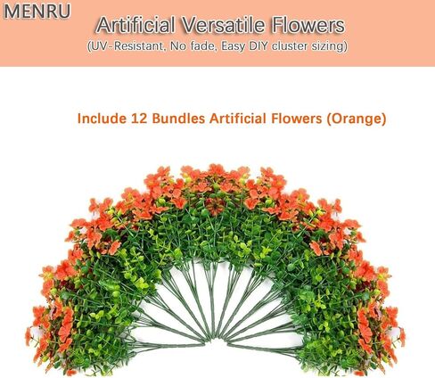 Artificial Fake Flowers Outdoor Plants UV Resistant & Realistic, 12 Bundles Faux Daisy Flowers for Porch, Patio, Planter, Window Box - All-Season Summer Spring Home Garden Decor in Saudi Arabia