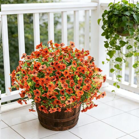 Artificial Fake Flowers Outdoor Plants UV Resistant & Realistic, 12 Bundles Faux Daisy Flowers for Porch, Patio, Planter, Window Box - All-Season Summer Spring Home Garden Decor in Saudi Arabia