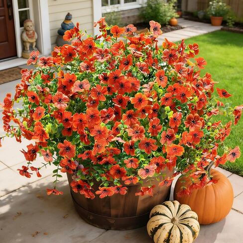 Artificial Fake Flowers Outdoor Plants UV Resistant & Realistic, 12 Bundles Faux Daisy Flowers for Porch, Patio, Planter, Window Box - All-Season Summer Spring Home Garden Decor in Saudi Arabia