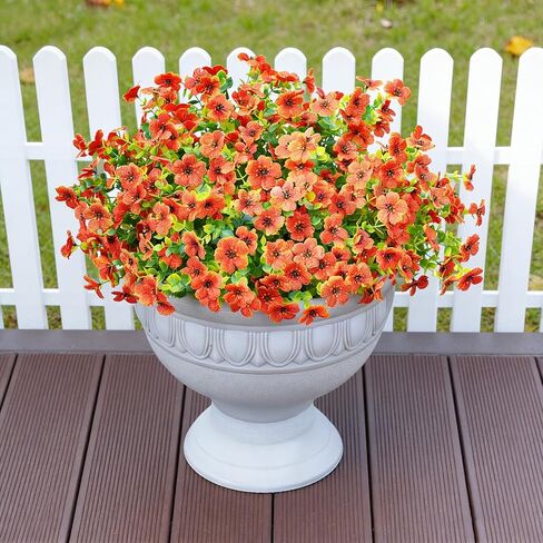 Artificial Fake Flowers Outdoor Plants UV Resistant & Realistic, 12 Bundles Faux Daisy Flowers for Porch, Patio, Planter, Window Box - All-Season Summer Spring Home Garden Decor in Saudi Arabia
