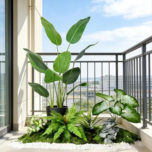 Faux Greenery Arrangement Set, Luxury Artificial Plants for Hotel Entryway, Realistic Foliage Corner Decor, Fake Centerpiece for Mall/Office Lobby in Saudi Arabia