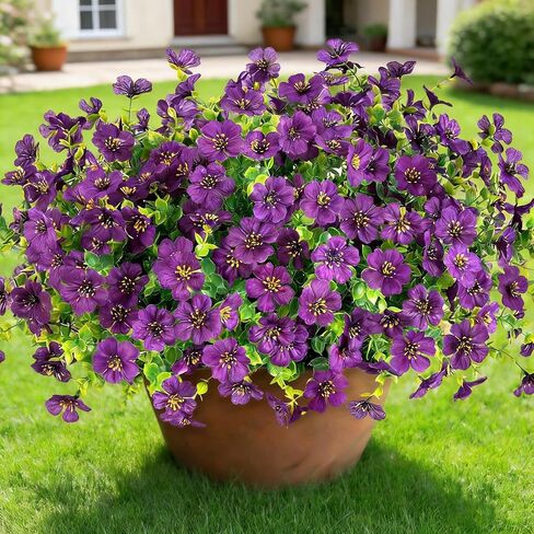 Artificial Fake Flowers Outdoor Plants UV Resistant & Realistic, 12 Bundles Faux Daisy Flowers for Porch, Patio, Planter, Window Box - All-Season Summer Spring Home Garden Decor in Saudi Arabia
