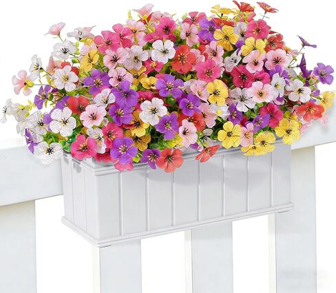Artificial Fake Flowers Outdoor Plants UV Resistant & Realistic, 12 Bundles Faux Daisy Flowers for Porch, Patio, Planter, Window Box - All-Season Summer Spring Home Garden Decor in Saudi Arabia