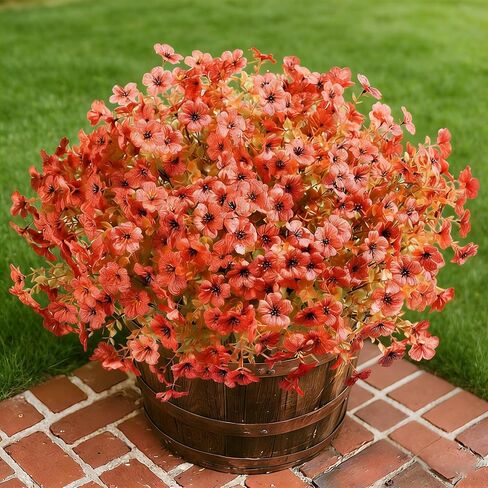 Artificial Fake Flowers Outdoor Plants UV Resistant & Realistic, 12 Bundles Faux Daisy Flowers for Porch, Patio, Planter, Window Box - All-Season Summer Spring Home Garden Decor in Saudi Arabia
