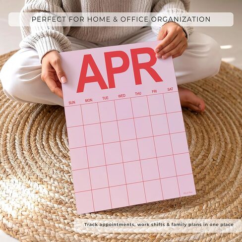 مطبوعات HerZii تقويم حائط قابل للمسح الجاف، مخطط شهري غير مؤرخ قابل لإعادة الاستخدام، مقاس A3 11.7 × 16.5 بوصة، متعدد الألوان، 12 حزمة in Kuwait