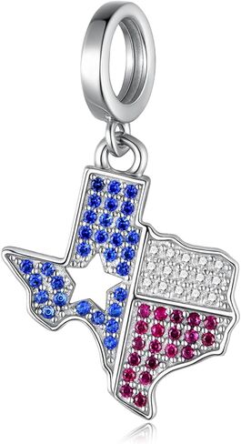 Texas Pride 925 Sterling Silver Pendant Charm Bracelet Perfect Lone Star State Keepsake Texas Themed Gifts Souvenirs Decor for Visitors New Residents in Saudi Arabia