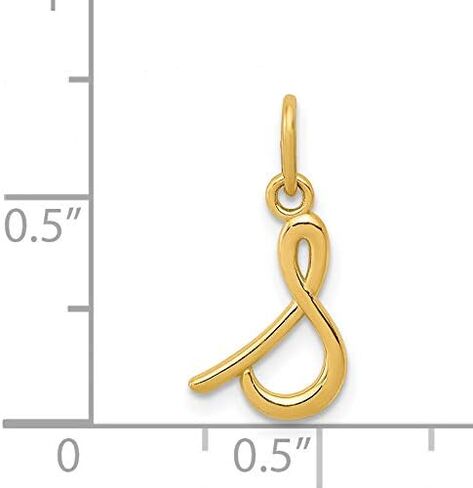 14k الذهب الأصفر الصغيرة نمط مخطوطة حرف S سحر الأولي 12x10mm in Saudi Arabia