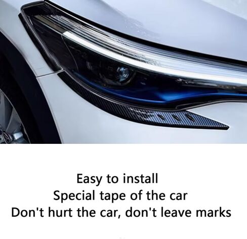 Car Accessories Exterior Headlight Eyelid Eyebrow Frame Strip Cover Trim Compatible with Toyota Corolla Cross 2026-2022 Corolla Cross Hybrid 2026 2025-2023 (Carbon Fiber Style) 4PCS ABS in Kuwait