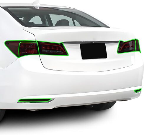BOGAR TECH DESIGNS Precut Made for Acura TLX 2015-2020 Full Rear Taillight Reflector Tail Light Tint Kit Film, Dark Smoke in Saudi Arabia