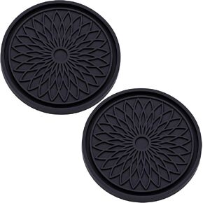 2PCS Bling Car Cup Holder Coasters, 2.75 Inch Silicone Anti-Slip Insert, Bling Shockproof Cup Mat for Women Girls, Universal Fit for Most Vehicles (Red & White) in Saudi Arabia
