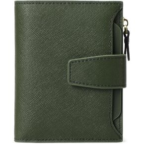 GOIACII RFID Women's Wallet Small Ladies Credit Card Holder Leather with Zipper Pocket 4 ID Windows Leopard Print Wax Black in Kuwait