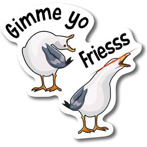 Magnet Me Up Gimme Yo Friess Car Magnetic Decal, 5x5 Inch, Funny & Playful French Fries Car or Fridge Decoration, Bumper Magnet Gift for Food Lovers, French Fry Enthusiast Decor, Crafted in USA in Kuwait