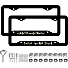 Stay Feral License Plate Frames Funny Word Art Black License Plate Holder for Personalized Car Decorative Stainless Steel Auto Part with Screws 12x6 Inch in Saudi Arabia
