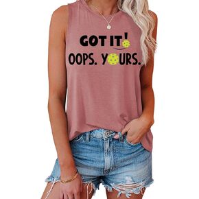 Pickleball Tank Tops for Women Got It Oops Yours Pickleball Sleeveless Shirts Summer Workout Graphic Tees in Saudi Arabia