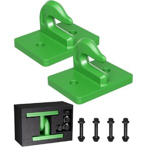 2Pack 3/8 Tractor Bucket Grab Hook, Grade 70 Forged Steel Bolt On Grab Hooks with Backer Plate, Heavy Duty Tow Hook for Tractor Bucket, RV, UTV, Truck, Max 15000LBS(Green) in Kuwait
