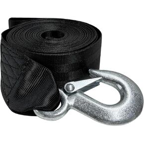 Boat Trailer Winch Strap with Hook, 2" x 20' Strengthened Polyester Emergency Towing Rope, 10000 lbs Heavy Duty Hand Crank Strap Replacement for Towing Jet Ski Truck SUV ATV in Kuwait