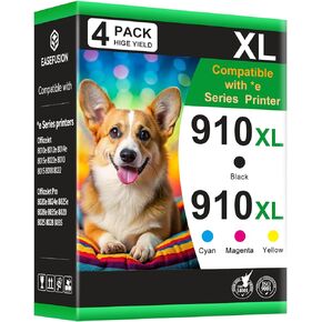 910XL Ink Cartridges Replacement for HP 910XL Ink Cartridges Combo Pack for HP OfficeJet Pro 8010 8010e 8015 8015e 8022e 8020e 8025e 8028e 8035e Series Printer | Black Cyan Magenta Yellow in Kuwait