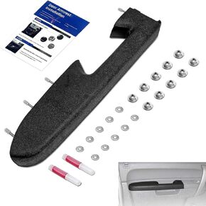 22818465 طقم إصلاح مسند ذراع لوحة باب مقعد السائق الأمامي الأيسر لسيارة Chevy Silverado/GMC Sierra 1500 2500HD 3500HD 2010-2014، مقبض الإصدار موجود أسفل مسند الذراع، 17 بوصة، أسود in Kuwait