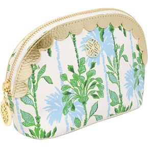 حقيبة بسحاب من الجلد النباتي من ليلي بوليتزر مع حافة صدفية، حافظة أقلام لطيفة للبالغين، حقيبة أدوات الزينة للسفر، حقيبة صغيرة للإمدادات، المكياج أو أدوات الزينة (Swayin in the Breeze) in Kuwait