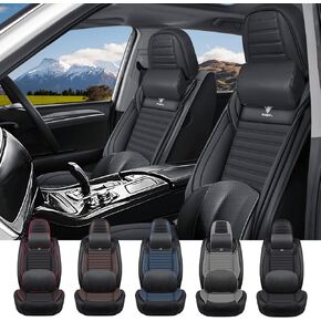 Car Seat Covers Custom Fit for Toyota Highlander 2001-2026- Breathable Leather Cushion Comfortable Luxury Full Set, Anti-Slip & Premium Design (Black Red) in Saudi Arabia