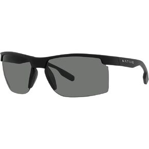 Native Man Sunglasses Matte Black Frame, Grey Lenses, 68MM in Kuwait