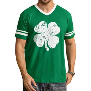 Arvilhill Men's St Patrick's Day Shirts Shamrock Irish Green V Neck Short Sleeve T-Shirt (S-XXL) in Saudi Arabia