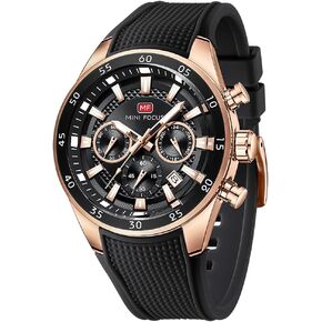 MINI Focus Men Watches Unique Casual Wristwatch (Chronograph/Waterproof/Luminous/Calendar/24 Hours) Silicon Band Fashion Watches for Men in Kuwait