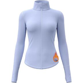 Women's Fleece Lined Workout Jacket Slim Fit Lightweight Running Zip Up Athletic Long Sleeve Top in Kuwait