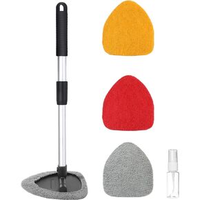 Car Cleaning Kit,Windshield Cleaner Tool,Car Accessories Auto Cleaning Supplies Tools,Windshield Wiper Cleaner with Extendable Long-Reach Handle,Auto Glass Cleaning,Suitable for Most Cars in Kuwait