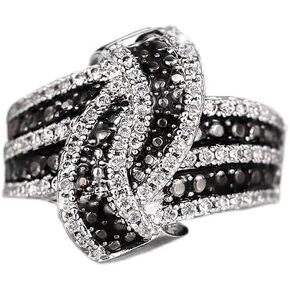 Mnyixsi Black Rings for Women, Vintage Black Cubic Zirconia CZ Simulated Diamond Cross Rings Statement Big Chunky Aesthetic Ring Costume Jewelry for Women Gifts for Her Size 9 in Kuwait
