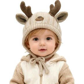 لطيف الرنة موس قبعة الشتاء الدافئة قبعة صغيرة محبوكة قبعة عيد الميلاد قرن الوعل قبعة تزلج الجمجمة قبعة للنساء الرجال in Kuwait