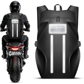 حقيبة ظهر للدراجات النارية، حقيبة ظهر خوذة مقاومة للماء مع أشرطة عاكسة وعلم عاكس، حقيبة كبيرة سعة 40 لتر مع جيب للكمبيوتر المحمول، مثالية للسفر والتنقل اليومي ورحلات المكتب وركوب الدراجات في الهواء الطلق in Kuwait