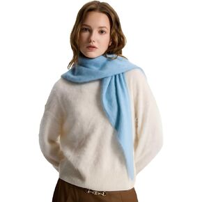 GreenMount Women's Triangle Brushed 100% Pure Cashmere Scarf Knitted Shawl Plant Dyeing for Winter Women Gifts in Kuwait