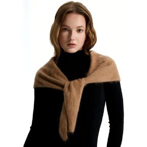 GreenMount Women's Triangle Brushed 100% Pure Cashmere Scarf Knitted Shawl Plant Dyeing for Winter Women Gifts in Kuwait