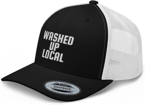 Washed Up Local Embroidered Curved Bill Trucker Hat Mid Crown Adjustable Cap in Saudi Arabia