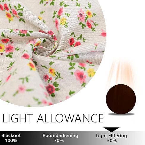 2 قطعة ضوء الأزهار تصفية غنيمة الستائر 36 بوصة طول قضيب جيب نصف مقهى صغير نافذة الستائر خمر زهرة غنيمة الستارة ستارة المطبخ in Kuwait