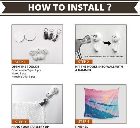 WAITPI Beach Coastal Summer Hanging Wall Tapestry for Girly Room Bedroom, Pink Blue Sea Ocean Tapestries, Beachy Preppy Trendy Wall Hanging Decor Tapestry for Teen Girls Living Room Dorm 50x60in in Kuwait