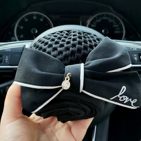 Steering Wheel Cover 1PC Non-Slip Nylon Design with Black Textured Grip Fashion Car Interior Accessory for Men Women in Saudi Arabia