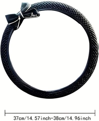 Steering Wheel Cover 1PC Non-Slip Nylon Design with Black Textured Grip Fashion Car Interior Accessory for Men Women in Saudi Arabia