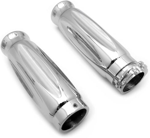 AfterMokit Replacement 1 inch Handlebar Grips for Harley Davidson Sportster XL883 XL1200 Chrome Fat Grips in Kuwait