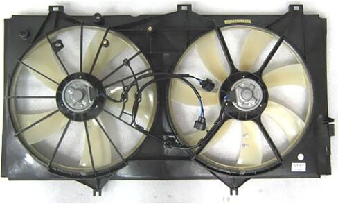 Dual Radiator and Condenser Fan Assembly Replaces# 1636331090, CF20065 for Lexus ES350 3.5L 2007 2008 2009 2010 2011 2012, for Toyota Camry 3.5L 2011, (1x) in Saudi Arabia